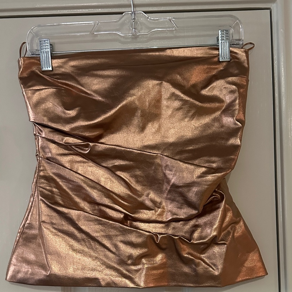 Zara Elegant Copper Satin corset top